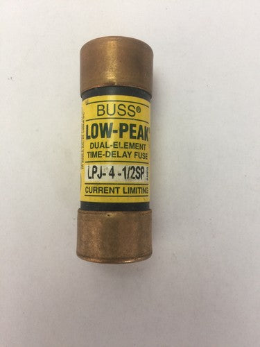 BUSS LPJ-4-1/2SP DUAL ELEMENT TIME DELAY FUSE 4 1/2 AMP 600VAC 300VDC (LOT OF 3)0