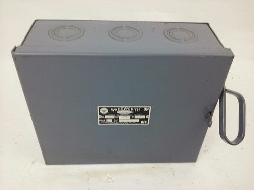WADSWORTH 8963R ENCLOSED SAFETY SWITCH, 60A, 240V, 3P, HORSE POWER 15-30, NEW0