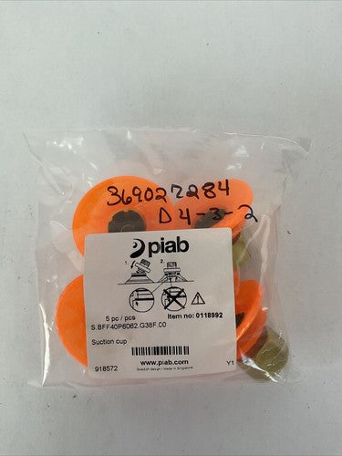 PIAB 0118992 S.BFF40P6062.G38F.00 SUCTION CUP (BAG OF 5)0
