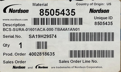 NORDSON 8505435 BCS-SURA-01601ACA-000-TBA4A1AN01 SUREBEAD A GUN0