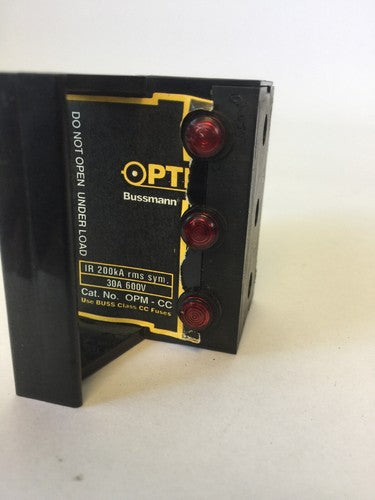 BUSSMAN OPM-CC FUSE BLOCK 30A 600V WITH LP-CC-20 LOW-PEAK FUSE 20A 600V1