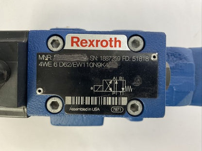 REXROTH 4WE6D62/EW110N9K4 DIRECTIONAL SOLENOID VALVE 120V 4WEH16HD-7X1