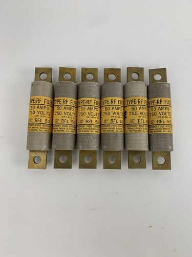 Economy Fuse RFL50 50A 750V Type-RF Fuse "Lot of 6"0