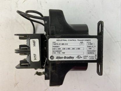 ALLEN BRADLEY 1497A-A1-M6-3-N CONTROL TRANSFORMER PRI 240x480 SEC 120 50VA3