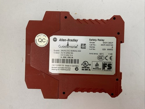 ALLEN BRADLEY MSR138DP 440R-M23143 SER B SAFETY RELAY SUPPLY 24V OUPUT AC15 250V1