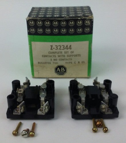 Allen Bradley Z-32344 Complete Set of Contacts w/ Supports 2 N.O.Type C & CL,NEW0