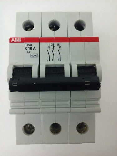 ABB, S273-K10A, CIRCUIT BREAKER, 3P, 277/480VAC, 10A, 10KA, VDE0660, NEW SURPLUS0