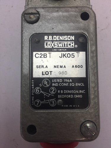 GOULD C2BT JK05T LIMIT SWITCH NEMA A600 R.B. DENISON LOXSWITCH2