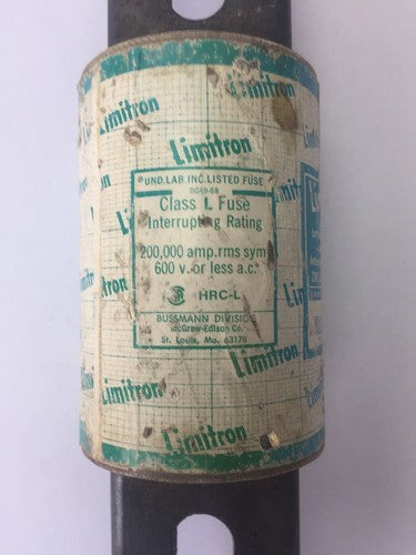 LIMITRON KLU 1200 CURRENT LIMITING  FUSE 1200AMP 600VAC CLASS L6