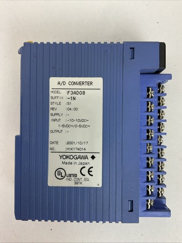YOKOGAWA F3AD08-1N A/D CONVERTER MODULE MISSING PLASTIC DOOR COVER1
