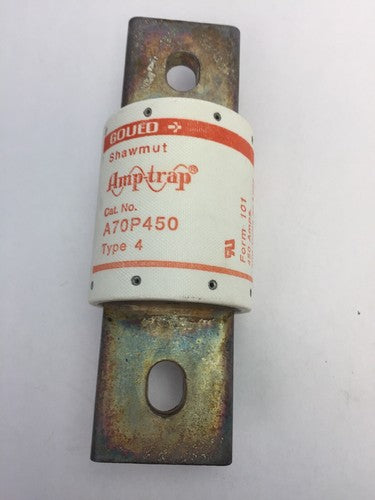 GOULD SHAWMUT AMPTRAP A70P450 FUSE 450AMP 700 VOLTS TYPE 4 FORM 1010