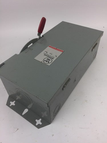 WESTINGHOUSE HFN361 HEAVY DUTY SAFETY SWITCH 600 VAC 30 AMP TYPE 1 ENCLOSURE3