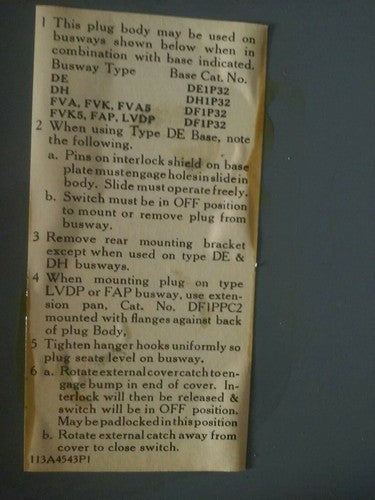 GE DFPC361 FLEX-A-PLUG PLUG-IN DEVICE / BUS PLUG 30A 600VAC 3-POLE6