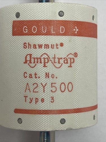 GOULD SHAWMUT A2Y500-3 AMP-TRAP FUSE 500AMP 250VAC 500VDC TYPE 33