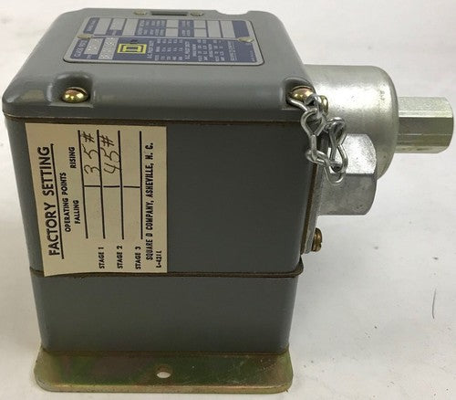 Square D Pressure Switch, 35-45 psi, class 9012, type DCW5, Series B5