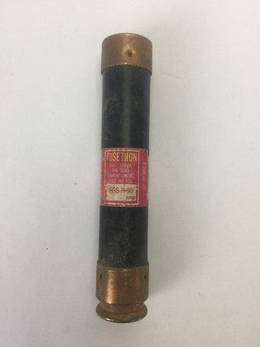FUSETRON FRS-R-50 CLASS RK5 DUAL ELEMENT TIME DELAY FUSE 600VAC (LOT OF 3)0