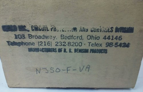 R.B.DENISON NJ50-F+VA, PROXIMITY LIMIT SWITCH, 250V, BUL. 900, NEW SURPLUS, NJ501