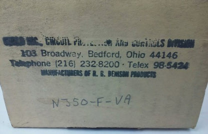R.B.DENISON NJ50-F+VA, PROXIMITY LIMIT SWITCH, 250V, BUL. 900, NEW SURPLUS, NJ501