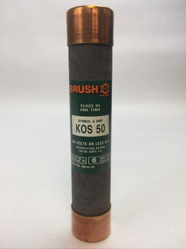 BRUSH KOS50 CLASS K5 ONE TIME FUSE 50AMP 600VAC (LOT OF 14)0