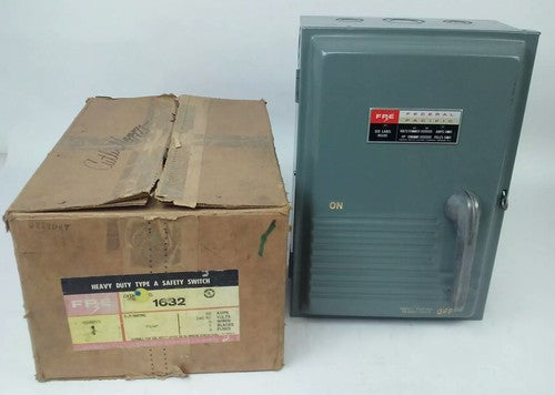 FPE 1632 TYPE A FUSIBLE SAFETY SWITCH 3P, 60A, 240VAC, 4 WIRE, 3 BLADES,7 1/2HP 0