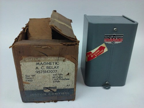 CUTLER HAMMER, 9575H2027, MAGNETIC A.C. RELAY,440V,60HZ,2P, SIZE 00, 9575H, NEW0