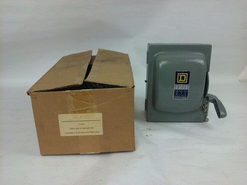 SQUARE D HU361, SER. A2, H.D. SAFETY SWITCH, 30A, 600V, NON FUSIBLE, INDOOR, NEW0