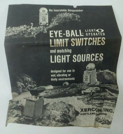 XERCON L/0-15 EYE-BALL LIGHT OPERATED LIMIT SWITCH 3AMP 120VAC, L0-156
