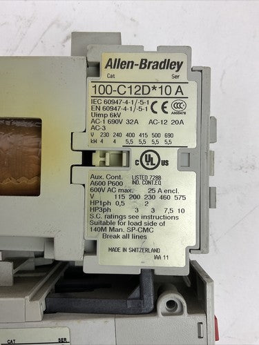 ALLEN BRADLEY STARTER (100-C12D*10 COIL 24VDC + 193-EECB 1.0-5.0A)1