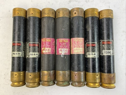 FUSETRON FRS-R-45 DUAL-ELEMENT TIME DELAY CURRENT LIMITING 600VAC 45A (LOT OF 7)0