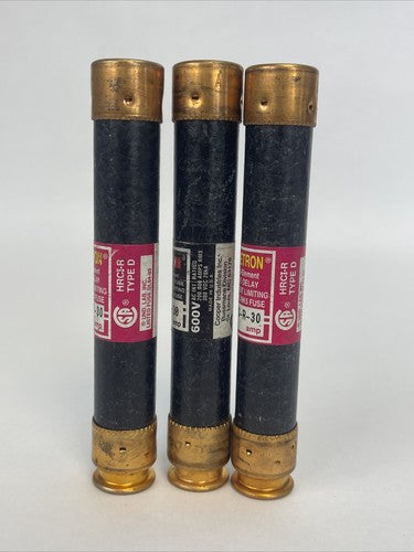 BUSSMANN FRS-R-30 FUSETRON 30AMP 600VAC CURRENT LIMITING FUSE (LOT OF 3)2