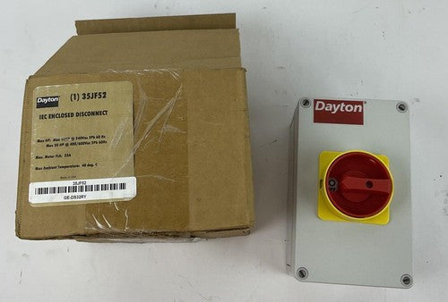 DAYTON 35JF52 IEC ENCLOSED DISCONNECT 20HP 600VAC 3PH 60HZ 32A0