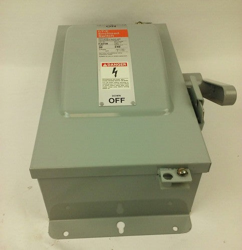 ITE F-321H SAFETY SWITCH TYPE 12 ENCLOSURE, 3P FUSIBLE, 30A, 240VAC/ 250DC, NIB2