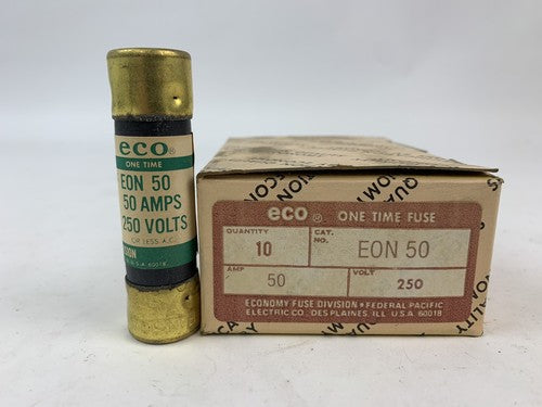 Economy Fuse One-Time EON 50 50A 250V Fuse "Lot of 10"0