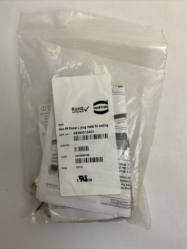 HARTING 09354310401 HAN PP POWER L PLUG METAL FIX CODING CONNECTOR0