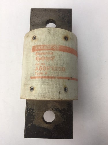 GOULD SHAWMUT AMPTRAP A50P1200 FUSE 1200 AMP 500 VOLTS TYPE 4 FORM 1010