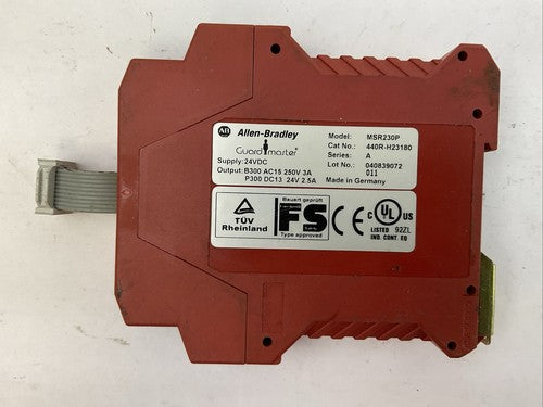 ALLEN BRADLEY 440R-H23180 MSR230P SER A GUARD MASTER SAFETY RELAY SUPPLY 24VDC0