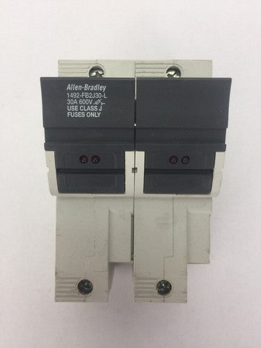 ALLEN BRADLEY 1492-FB2J30-L DUAL FUSE HOLDER 30A 600V USE CLASS J FUSES ONLY0