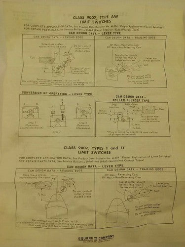 SQUARE D 31032-026-55 TOP ROLLER PLUNGER LIMIT SWITCH HEAD CLASS 9007  7