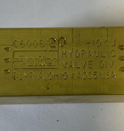 PARKER C600B20 CHECK VALVE 2000PSI 138BAR3