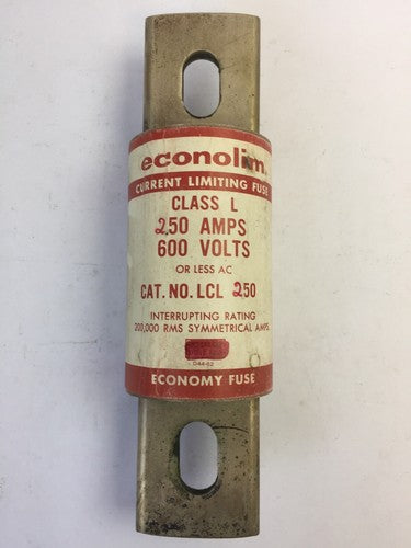 ECONOMY LCL250 ECONOLIM CURRENT LIMITING FUSE 250AMP 600VAC CLASS L0
