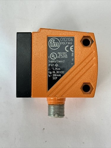 IFM 01D106 01DLF3KG PHOTOELECTRIC SENSOR SUPPLY CLASS 2 1...75m 18...60VDC 200mA0