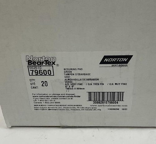 NOTRON 662610 79600 GREEN SCOURING PAD 6" X 9" ***LOTOF20***0