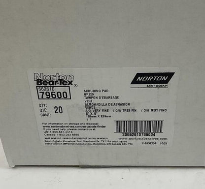 NOTRON 662610 79600 GREEN SCOURING PAD 6" X 9" ***LOTOF20***0