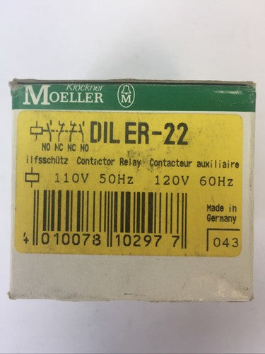 KLOCKNER MOELLERT DIL ER-22 CONTACTOR RELAY 120V 60HZ 110V 50HZ1