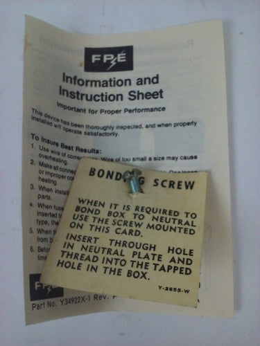 FPE 1132R FUSIBLE HEAVY DUTY SAFETY SWITCH 3P, 100A, 240VAC, 4 WIRE, 30HP11