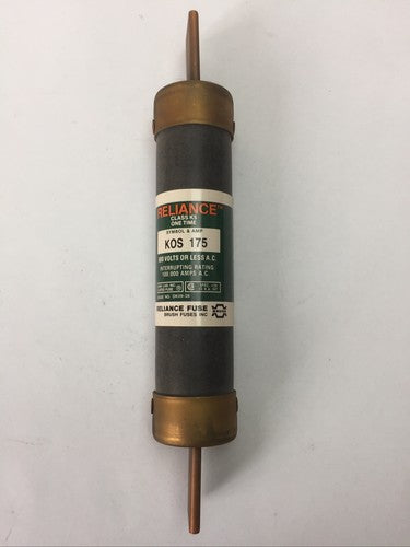 RELIANCE KOS175 CLASS K5 ONE TIME FUSE 175AMP 600VAC (LOT OF 3)1