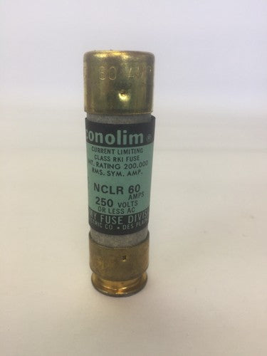 ECONOLIM NCLR 60 CURRENT LIMITING CLASS RK1 FUSE 60AMP 250VAC  (LOT OF 10)2