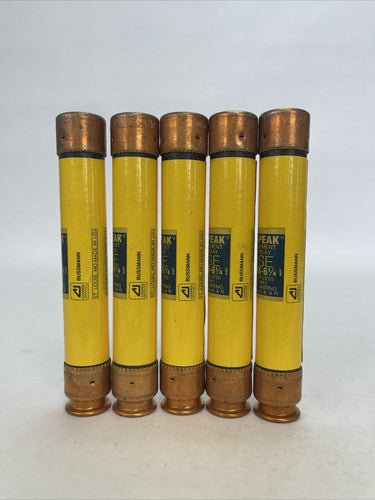 COOPER BUSSMANN LPS-RK-6 1/4 LOW-PEAK DUAL ELEMENT FUSE 600VAC 6-1/4A (LOT OF 5)2