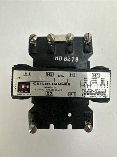 CUTLER HAMMER 42-3082 TRANSFORMER 0.050KVA INDUSTRIAL CONTROL TRANSFORMER0