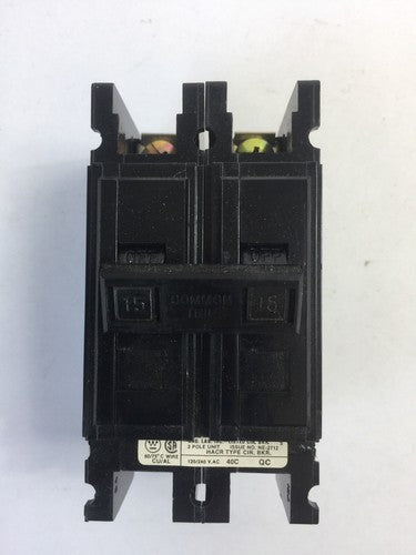 WESTINGHOUSE QUICKLAG-C CIRCUIT BREAKER 15A 2POLE 120/240VAC0